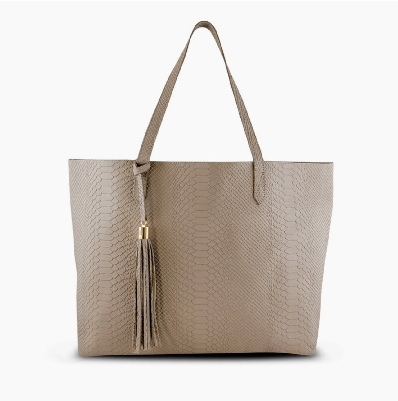 TOTE CLASICA CREMA PYTHON