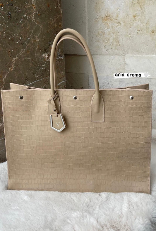 TOTE ARIA TAG CREMA